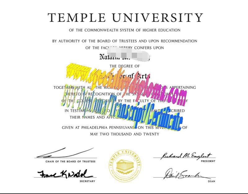 Make fake Temple University Diploma