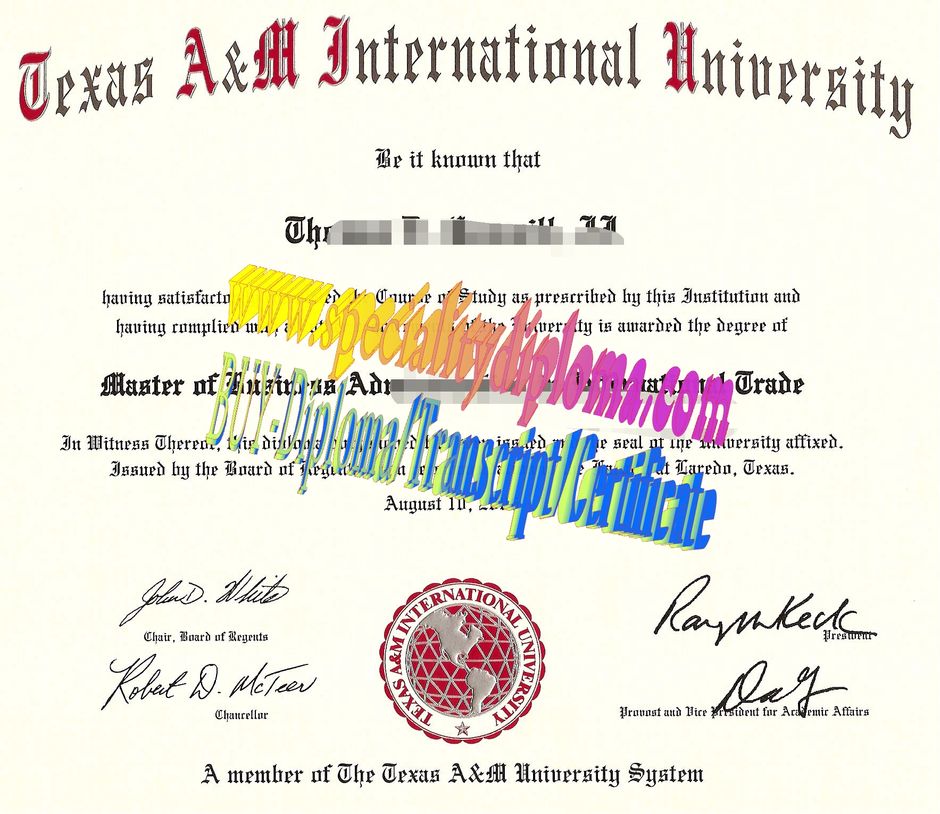 Make fake Texas AM International University Diploma