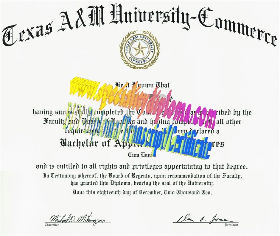 Make fake Texas AM University Commerce Diploma