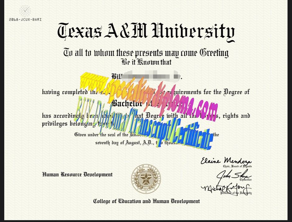 Make fake Texas AM University Diploma