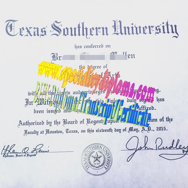 Make fake Texas Southern University Diploma