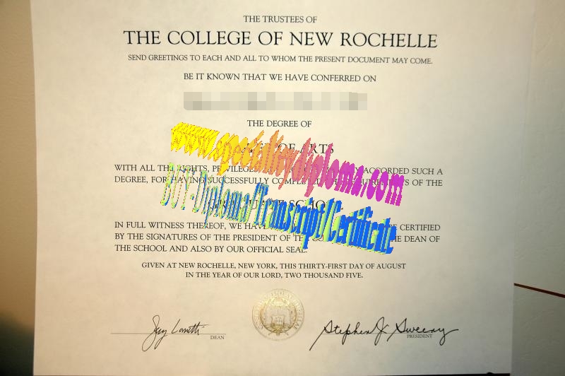 Make fake The College of New Rochelle Diploma