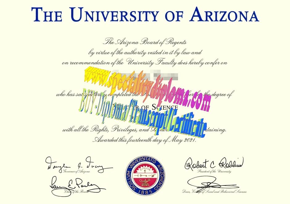 Make fake The University of Arizona Diploma