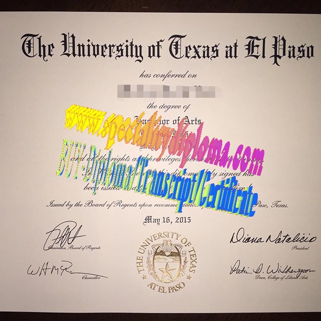 Make fake The University of Texas at El Paso Diploma