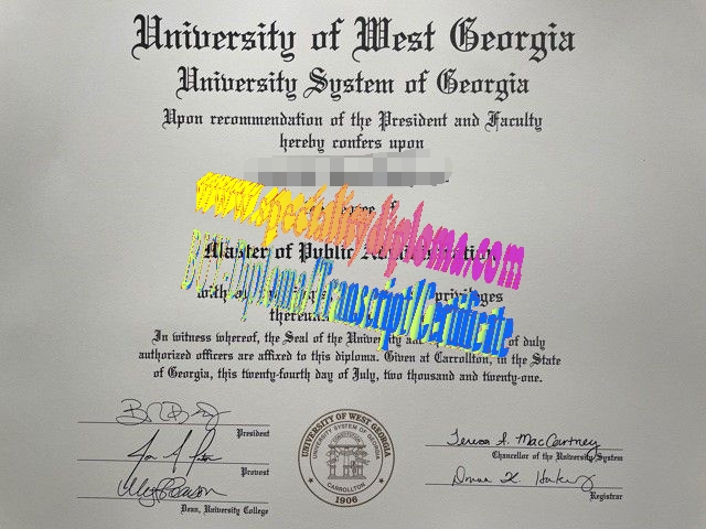 Make fake The University of west Georgia Diploma