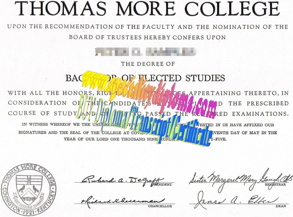 Make fake Thomas More College Diploma