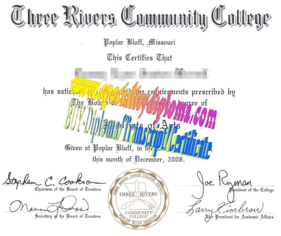 Make fake Three Rivers Community College Diploma