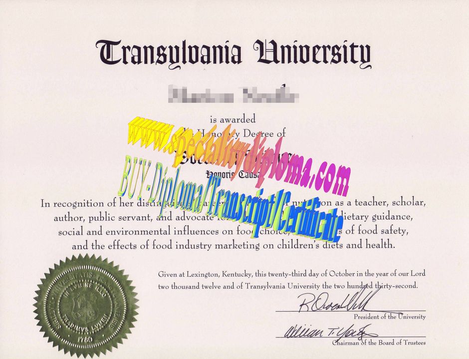 Make fake Transylvania University Diploma