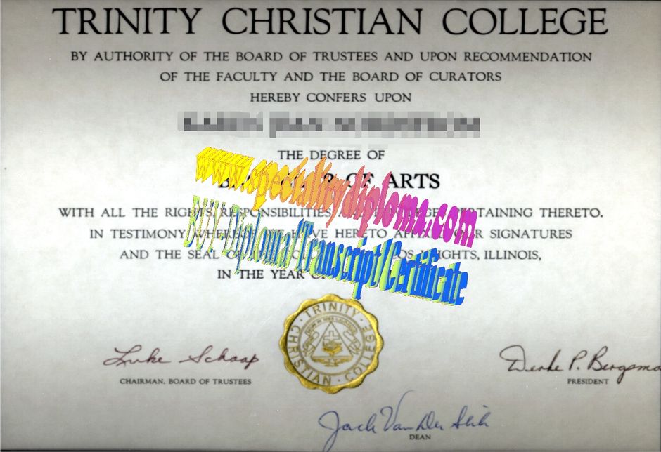 Make fake Trinity Christian College Diploma