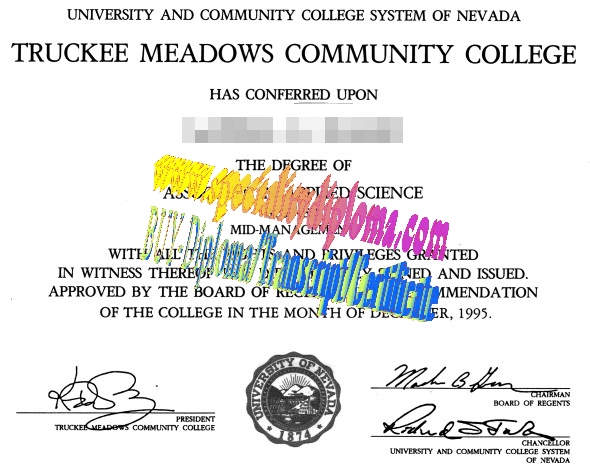 Make fake Truckee Meadows Community College Diploma