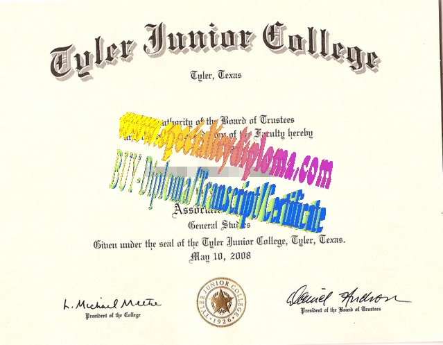 Make fake Tyler Junior College Diploma