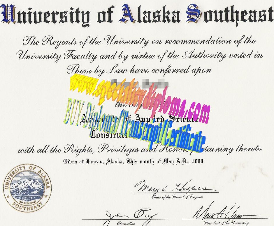 Make fake University of Alaska Southeast Diploma