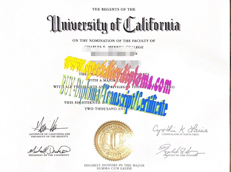 Make fake University of California, Santa Cruz Diploma