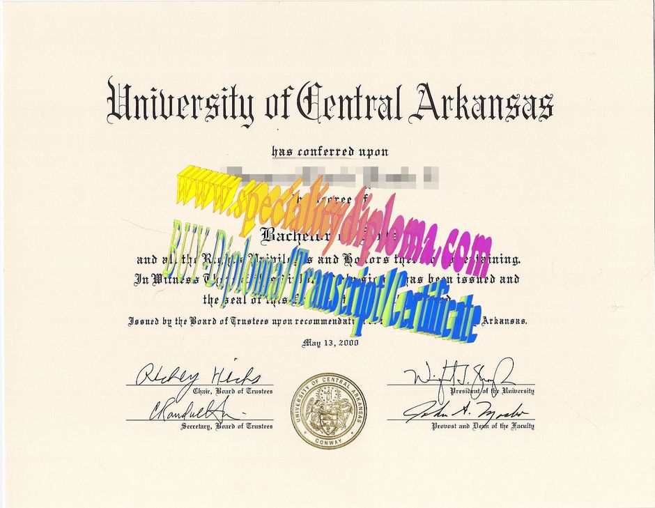 Make fake University of Central Arkansas Diploma