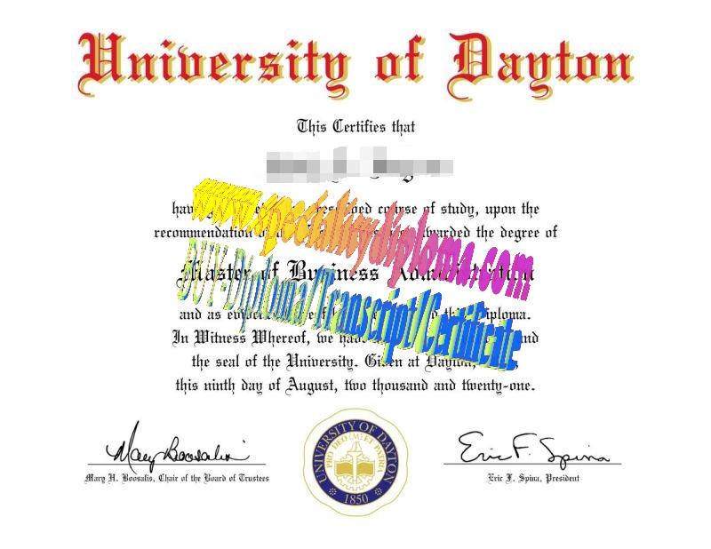 Make fake University of Dayton Diploma