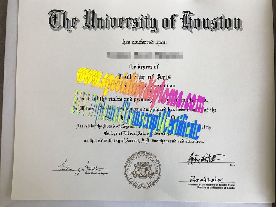 Make fake University of Houston Diploma