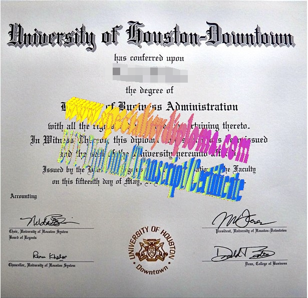 Make fake University of Houston Downtown Diploma