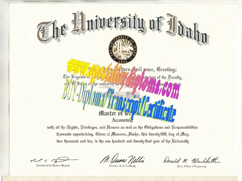 Make fake University of Idaho Diploma