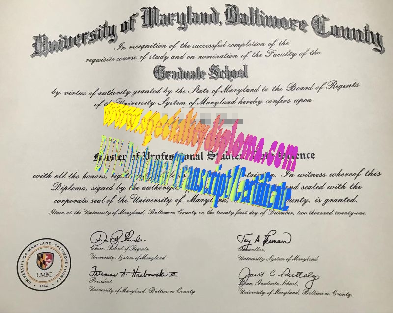 Make fake University of Maryland, Baltimore County Diploma