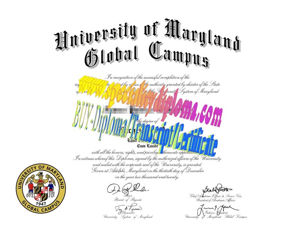 Make fake University of Maryland, Blobal Campus Diploma