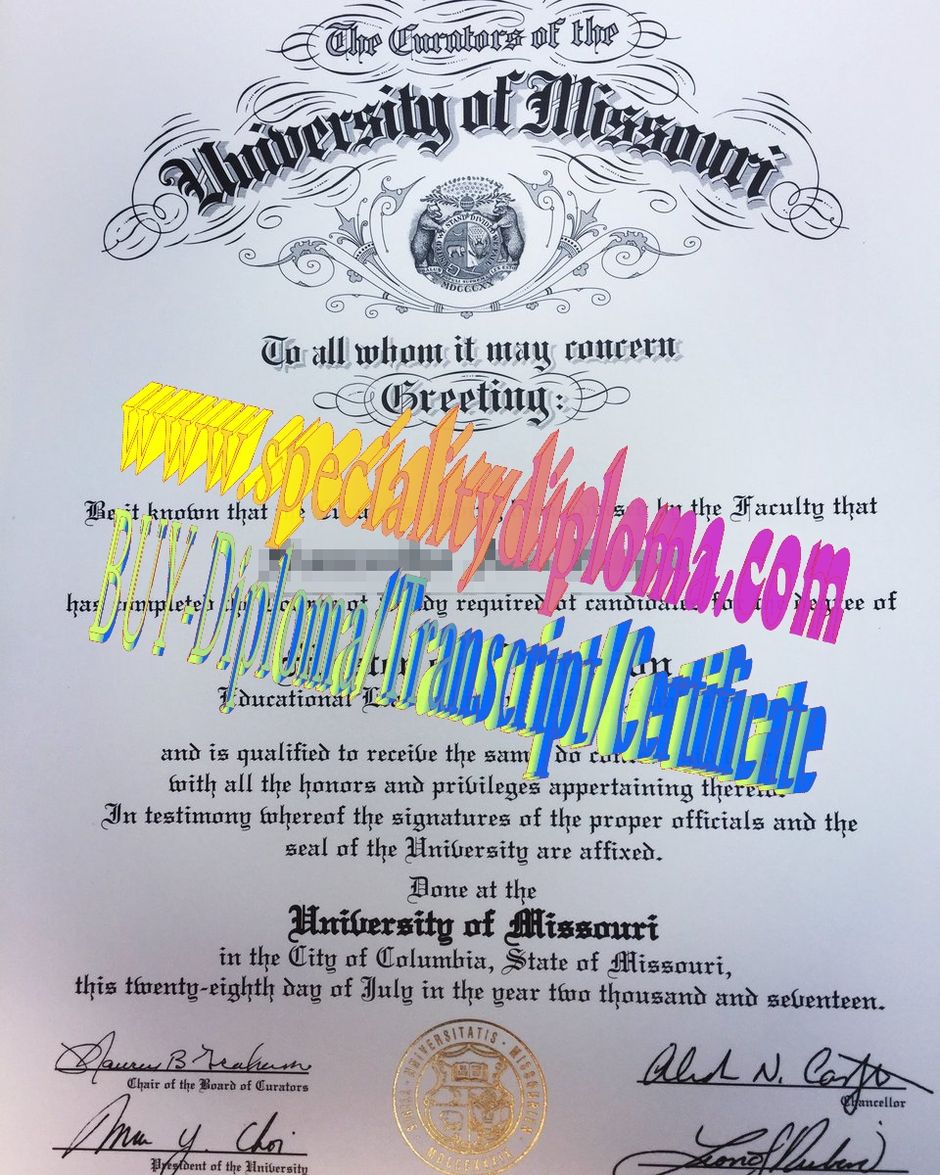 Make fake University of Missouri Columbia Diploma