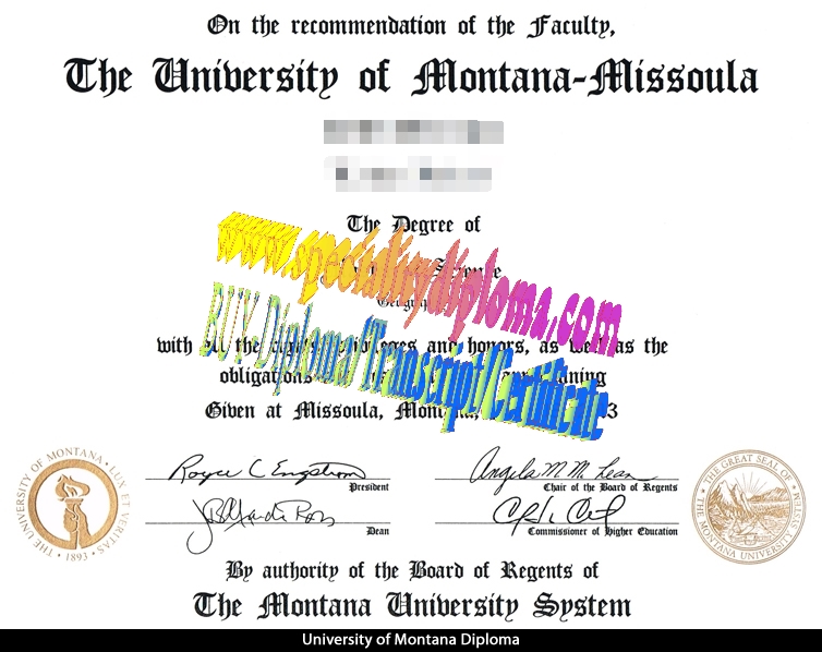 Make fake University of Montana  Missoula Diploma