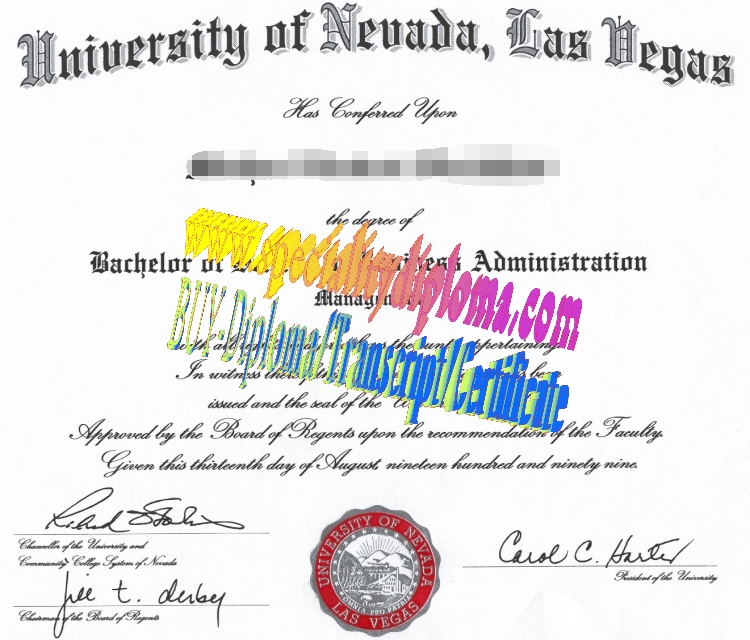 Make fake University of Nevada Las Vegas Diploma1