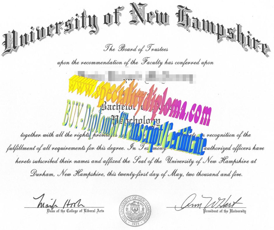 Make fake University of New Hampshire Diploma