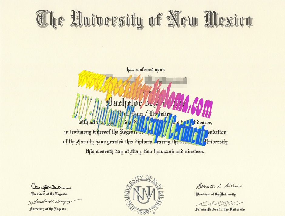 Make fake University of New Mexico Diploma