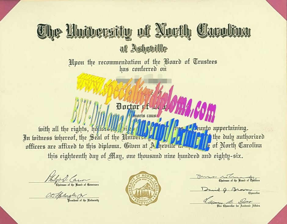 Make fake University of North Carolina at Asheville Diploma