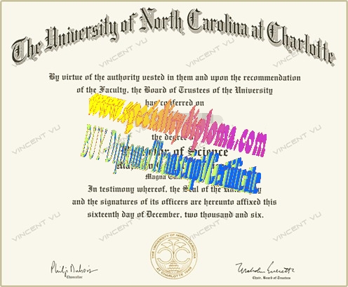 Make fake University of North Carolina at Charlott Diploma