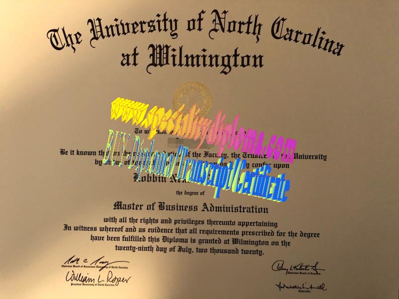 Make fake University of North Carolina at Wilmington Diploma