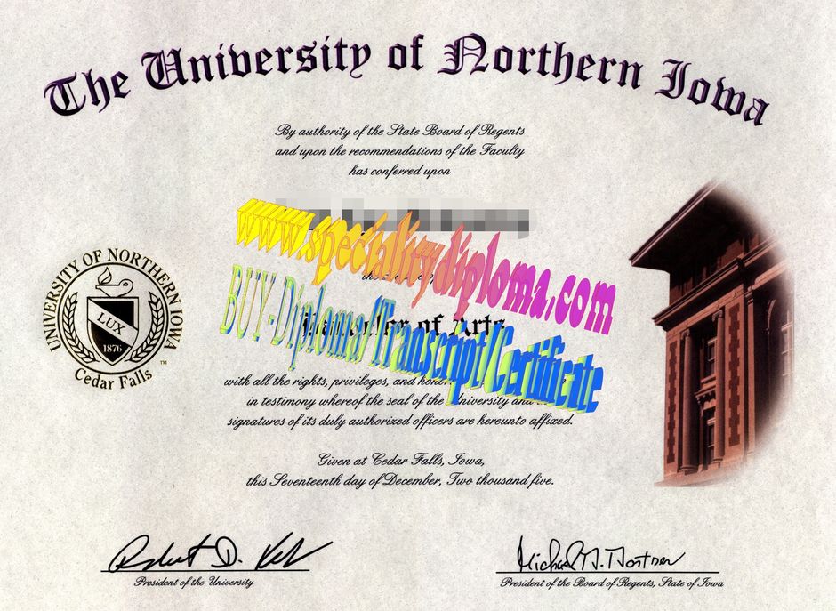 Make fake University of Northern lowa Diploma