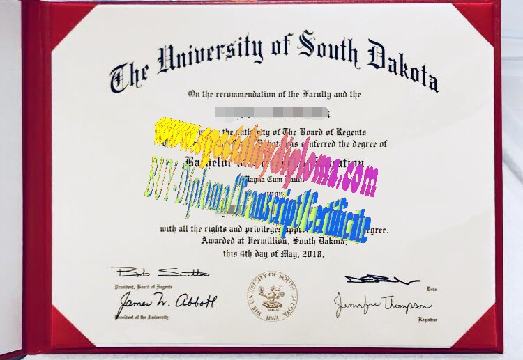 Make fake University of South Dakota Diploma