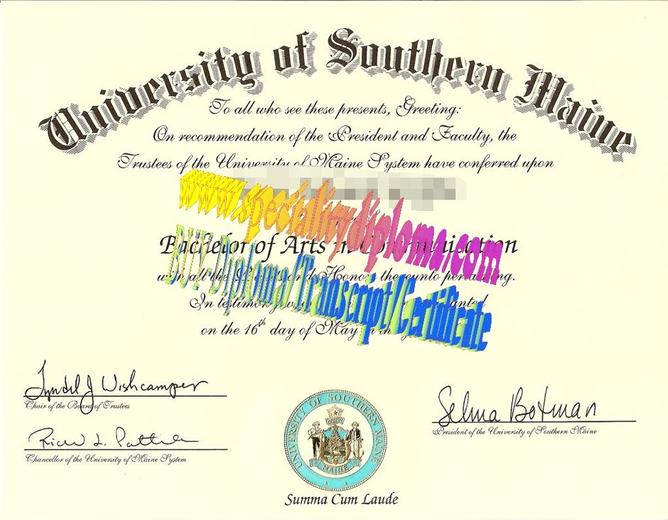 Make fake University of Southern Maine Diploma