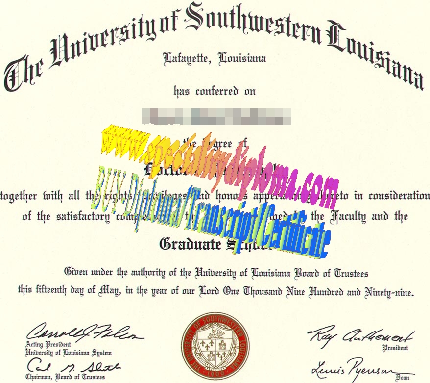 Make fake University of Southwestern Louisiana Diploma