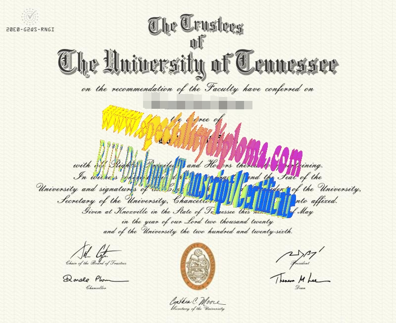 Make fake University of Tennessee, Knoxville Diploma