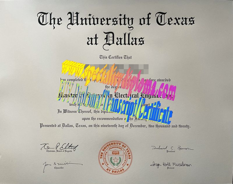 Make fake University of Texas Dallas Diploma