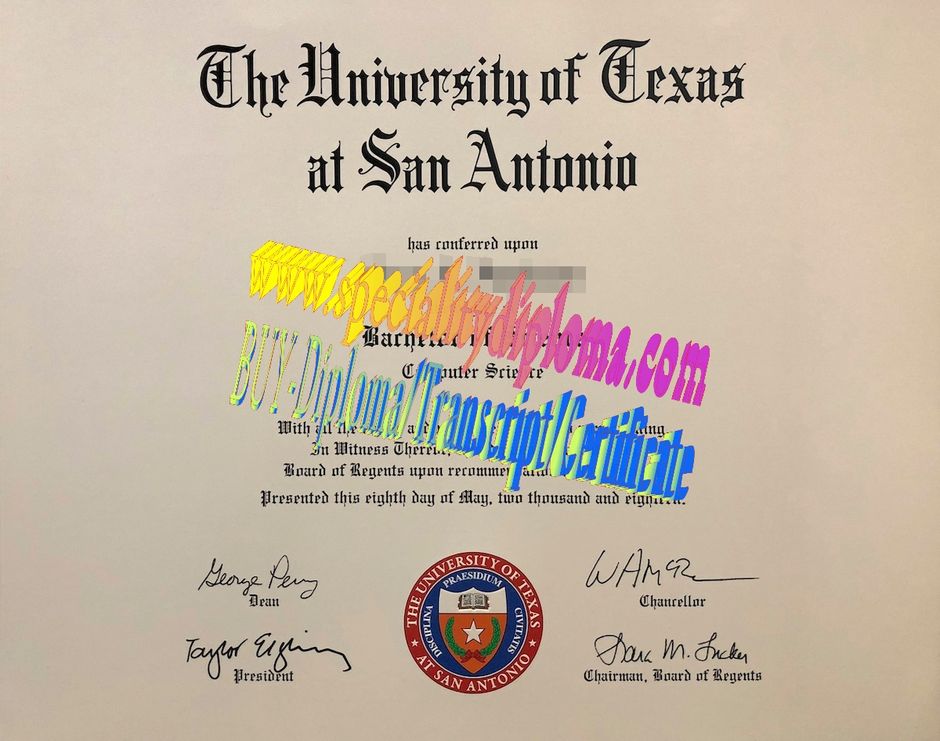 Make fake University of Texas at San Antonio Diploma