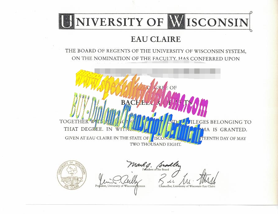 Make fake University of Wisconsin  Eau Claire Diploma