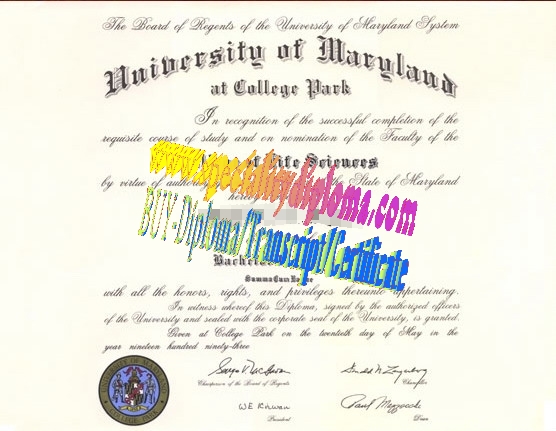 Make fake University of maryland college park Diploma