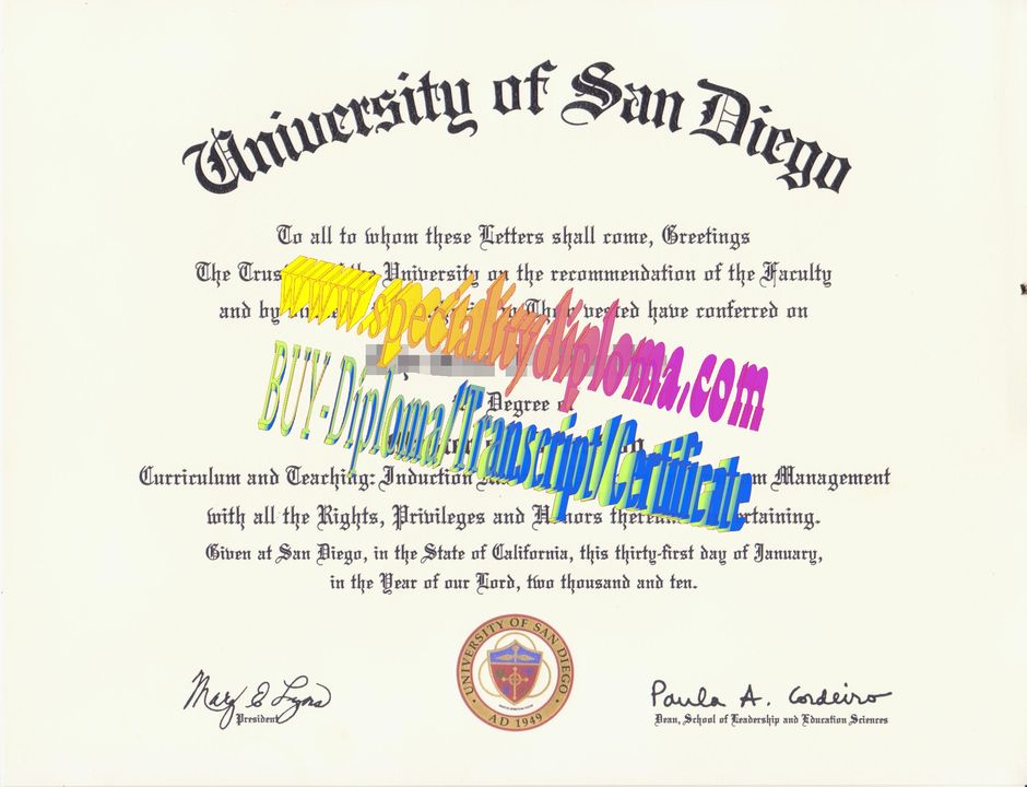 Make fake University of san diego Diploma