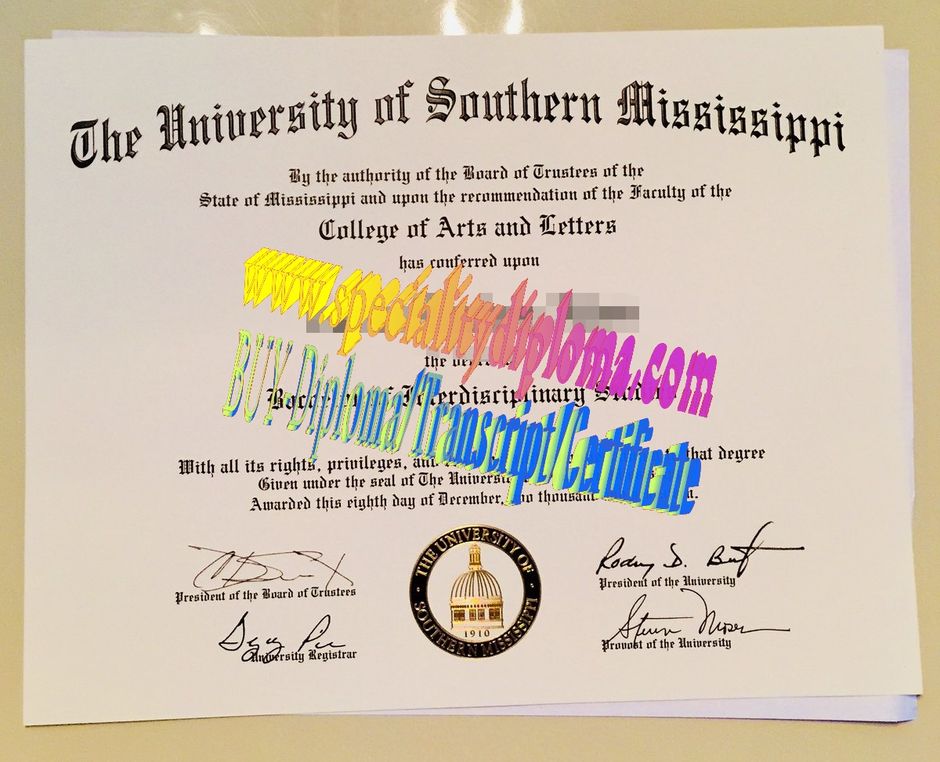 Make fake University of southern mississippi Diploma