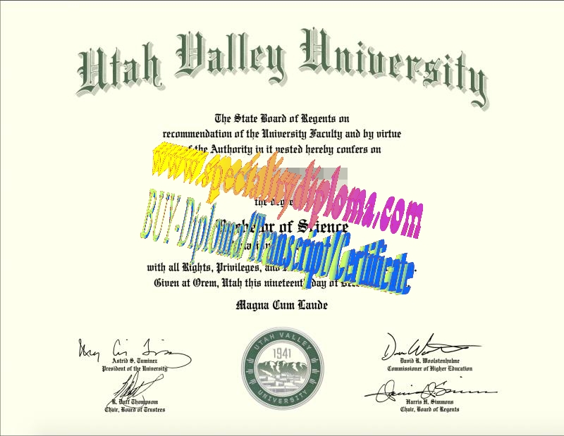 Make fake Utah Valley University Diploma