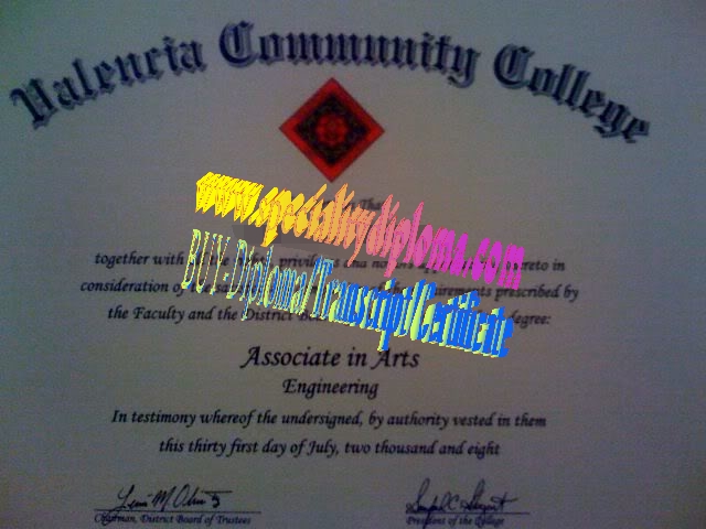 Make fake Valencia Community College Diploma