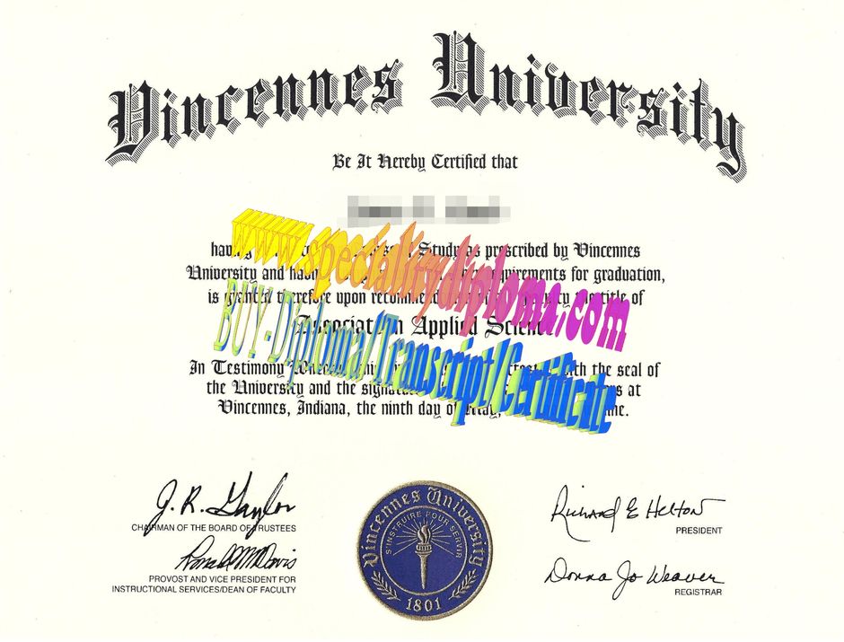 Make fake Vincennes University Diploma