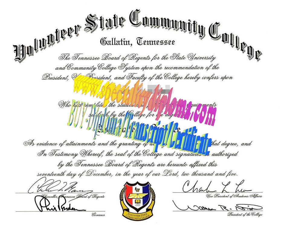 Make fake Volunteer State Community College Diploma