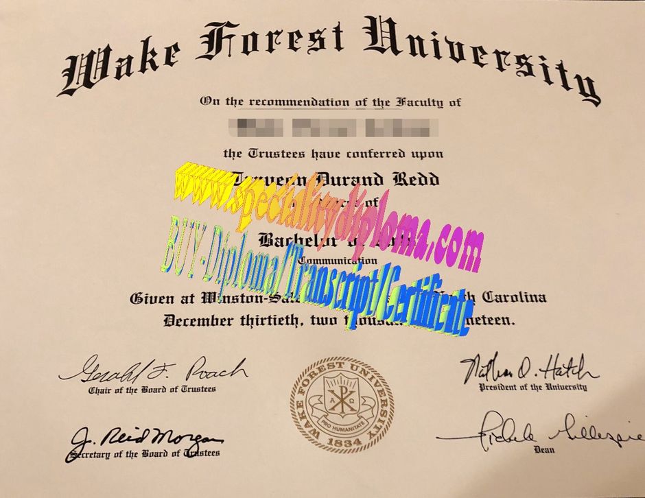 Make fake Wake Forest University Diploma