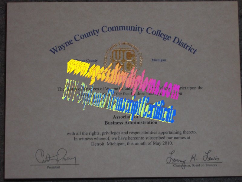 Make fake Wayne County Community College District Diploma