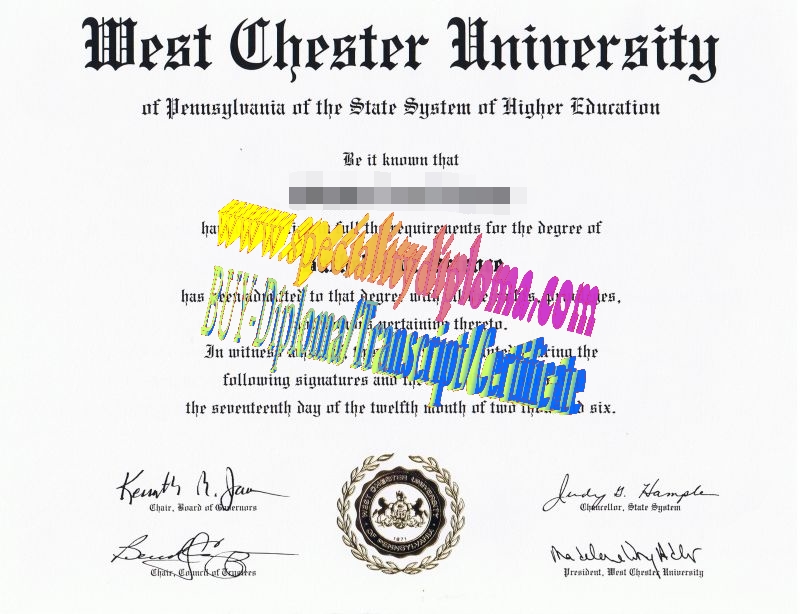 Make fake West Chester University of Pennsylvania Diploma